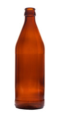 Empty beer bottle isolated on white