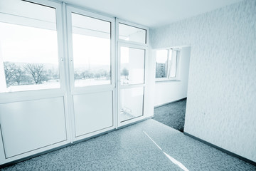 Fototapeta premium blue empty interior