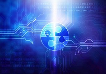 Circuit blue background