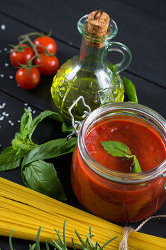 Fresh ingredients for making pasta