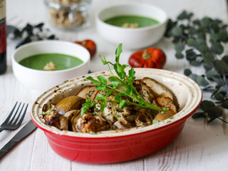 ジャガイモとチキンのグリルソテー