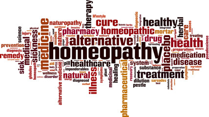 Homeopathy word cloud concept. Vector illustration