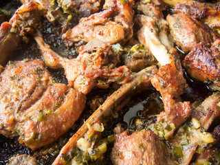 delicious marinated lamb ribs roasted, easter culinary tradition