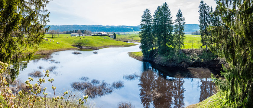 Panorama; Hochmoor im schweizer Jura