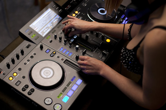 Close-up of a woman playing music