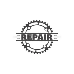 Sign, emblem for repair bicycle.