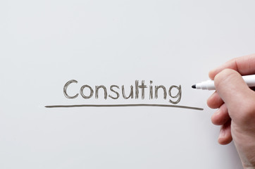 Consulting written on whiteboard