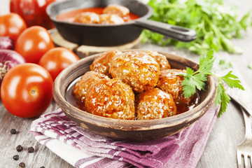 Meatballs on the table