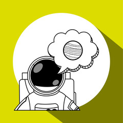 Astronaut sign. space concept. cosmos icon, vector illustration