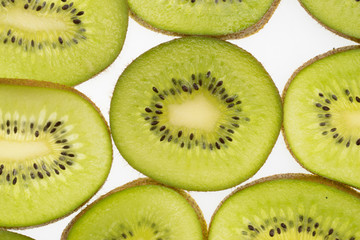 Kiwi fruit isolated on white background, macro