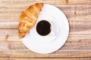 Coffee and croissant