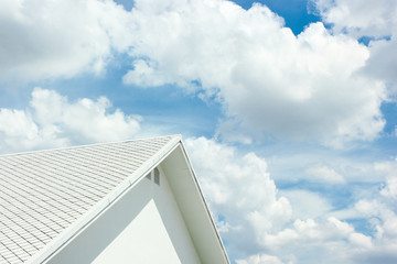 White Roof House on a Sunny Day