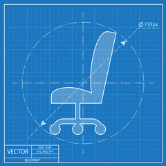 blueprint icon of office chair