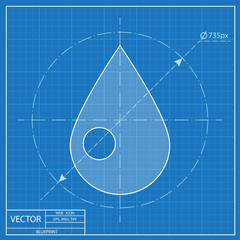 blueprint icon of water drop