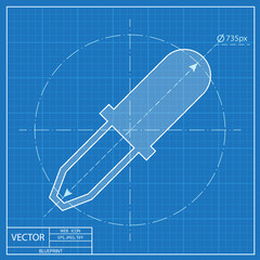 blueprint icon of pipette