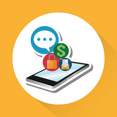 Smartphone design. technology icon. online concept, vector illustration