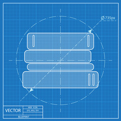 blueprint icon of books