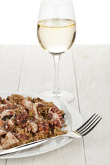 octopus risotto with wine