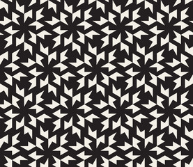 Vector Seamless Black and White Geometric Tessellation Pattern