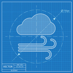 blueprint icon of wind