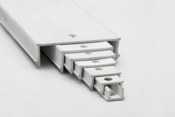 Vinyl fence profiles isolated on white