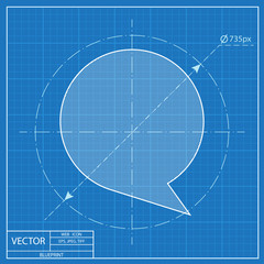 blueprint icon of text cloud
