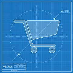 blueprint icon of cart