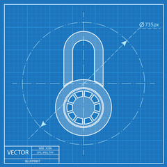 blueprint icon of code lock