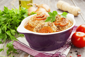 Meat cutlets with cabbage