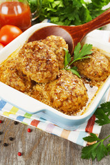 Meat cutlets with cabbage