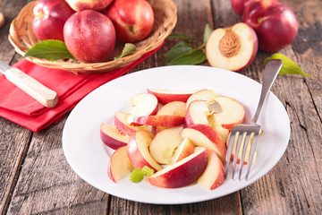 ripe peach fruit sliced