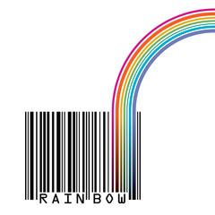 UPC barcode with  a rainbow and space for your type
