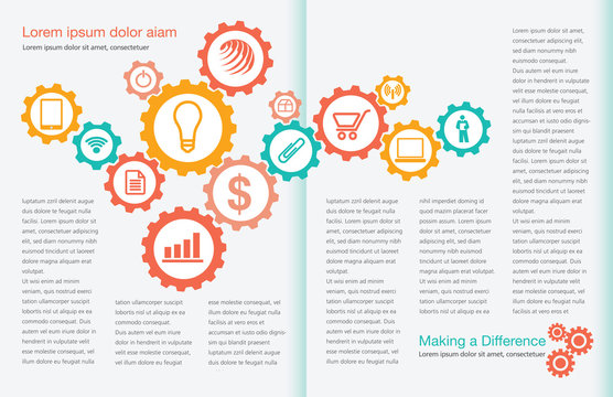 Tasteful Two Page Spread Layout Template  For Print Or Web