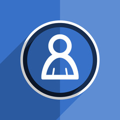 blue flat design person modern web icon