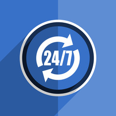 blue flat design service modern web icon