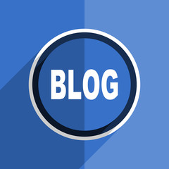 blue flat design blog modern web icon