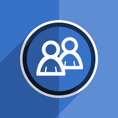 blue flat design forum modern web icon