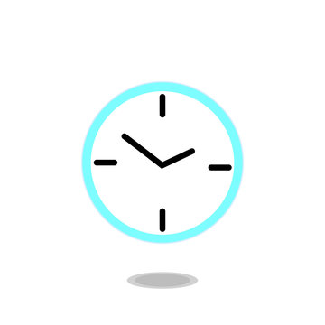 clock icon blue vector illustration time