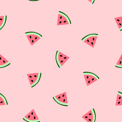 piece watermelon seamless pattern vector