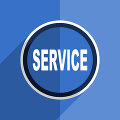 blue flat design service modern web icon