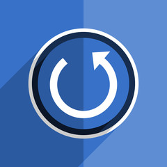 blue flat design rotate modern web icon