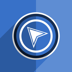 blue flat design navigation modern web icon