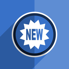 blue flat design new modern web icon