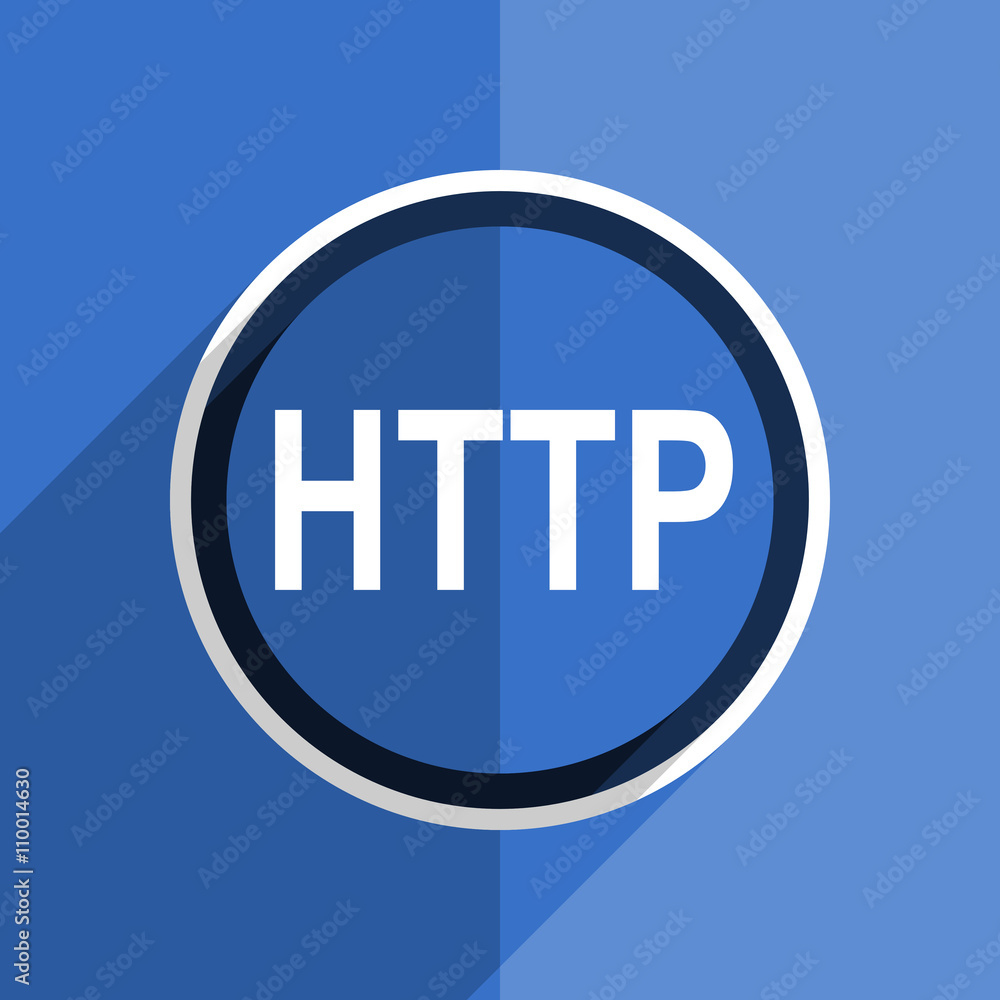 Poster blue flat design http modern web icon