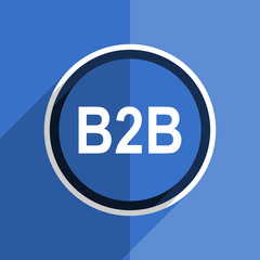 blue flat design b2b modern web icon