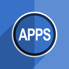 blue flat design apps modern web icon