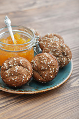 Protein muffin  with jam