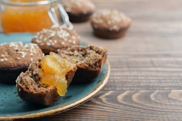 Protein muffin  with jam