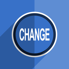 blue flat design change modern web icon