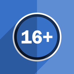 blue flat design adults modern web icon